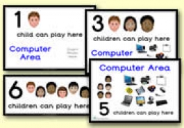 How Many Children... Computer Area Signs