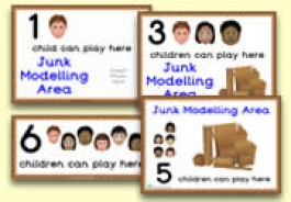 How Many Children... Junk Modelling Area Signs