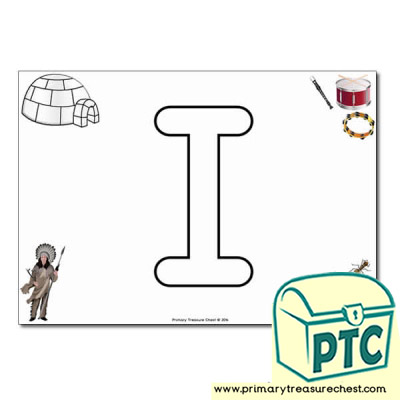 'I' Uppercase Bubble Letter A4 poster with high quality realistic images