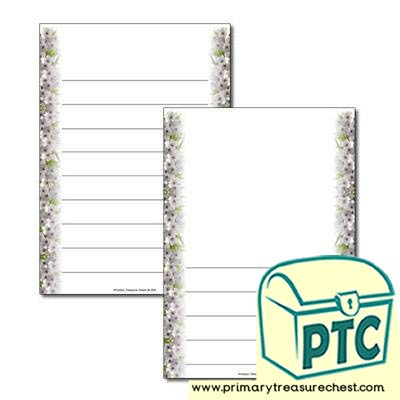 Cherry Blossom Page Border - Wide Lines