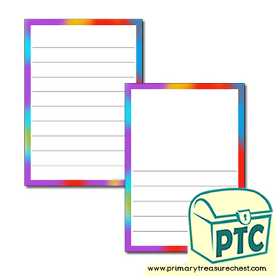 Holi Themed Page Border - Wide Lines