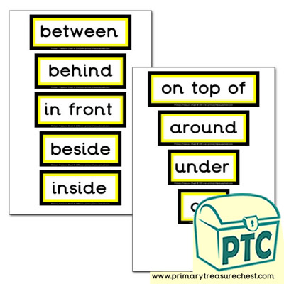 Positional Language Themed Display Words