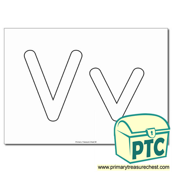  'Vv' Upper and Lowercase Bubble Letters A4 Poster - No Images.