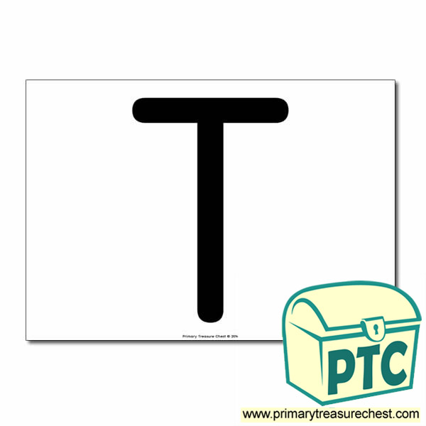 'T' Uppercase Letter A4 poster  (No Images)