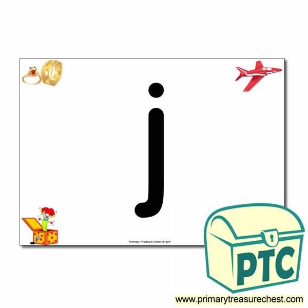  'j' Lowercase  Letter A4 Poster containing high quality realistic images.