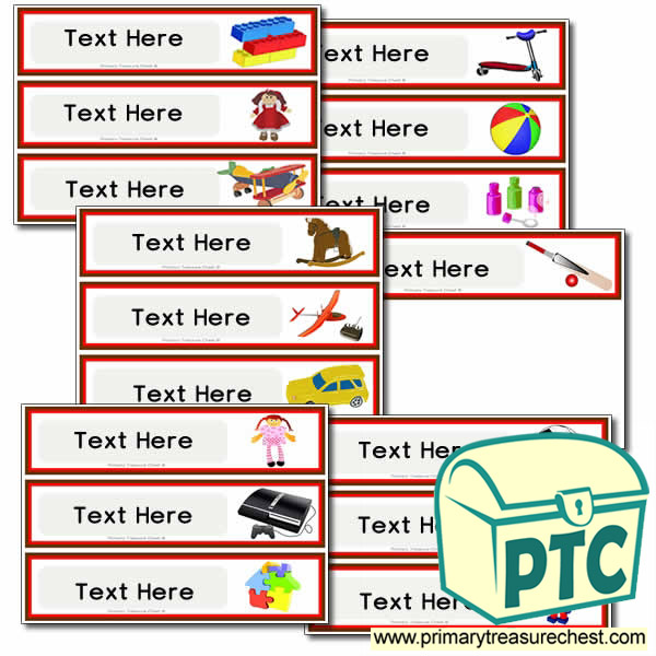 Various Toy Themed Pupil Drawer Labels (Large)