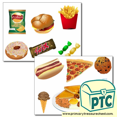 Unhealthy Food Storyboard / Cut & Stick Images