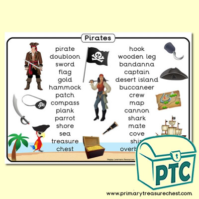 Pirate Themed Word Mat