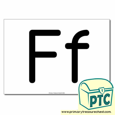 'Ff' Upper and Lowercase Letters A4 poster (No Images)