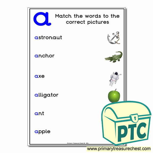 Match the 'a' Themed Words to the Pictures
