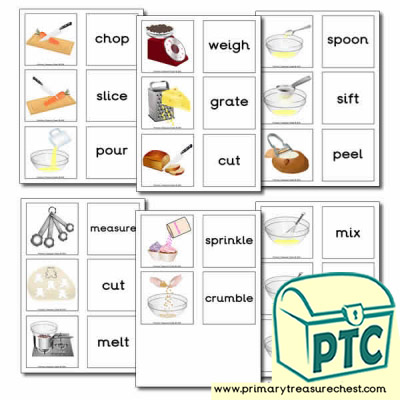 Cooking Equipment Themed Matching Cards (Actions) 