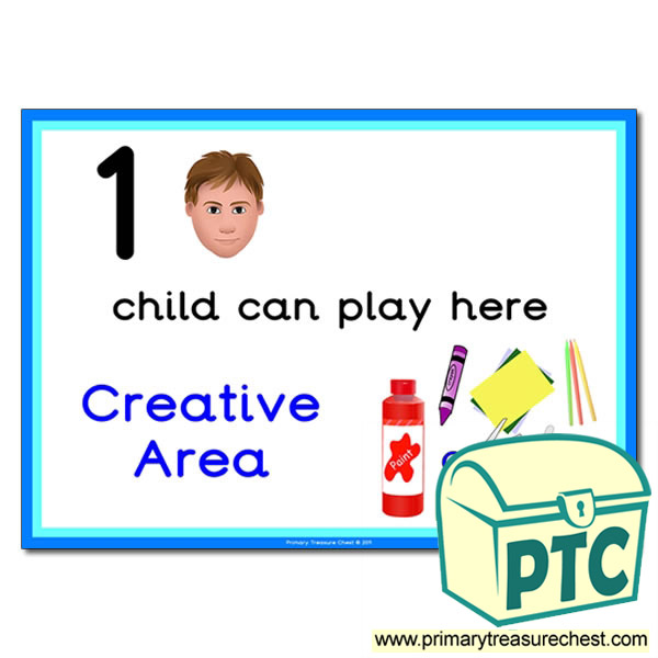 Creative Area Sign - 'How Many Children Can Play Here' Classroom Organisation Posters