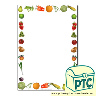 Harvest fruit & vegetables Page Border/Writing Frame (no lines)
