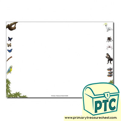 Rainforest II themed Landscape Page Border/ Writing Frames (no lines)