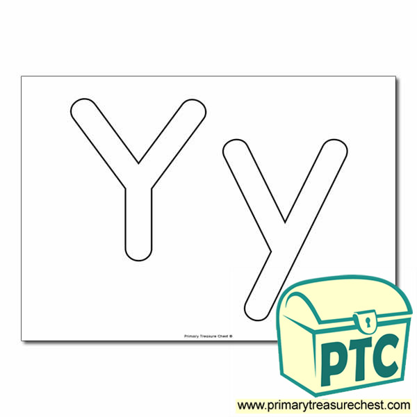  'Yy' Upper and Lowercase Bubble Letters A4 Poster - No Images.