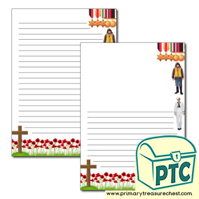 Remembrance Day Page Border /Writing Frame (narrow lines)