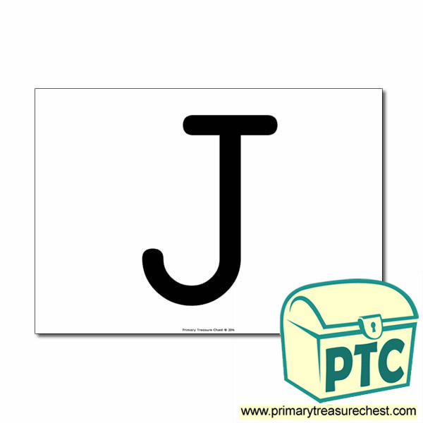 'J' Uppercase Letter A4 poster  (No Images)