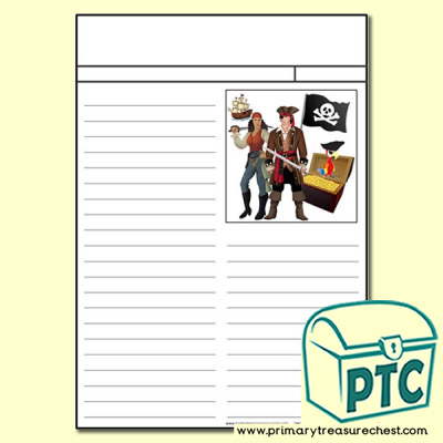 Pirate themed Newspaper Writing Activity Worksheet - Pirate Resources
