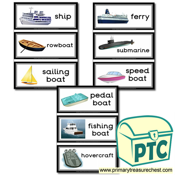 Sea Transport Themed Flashcards