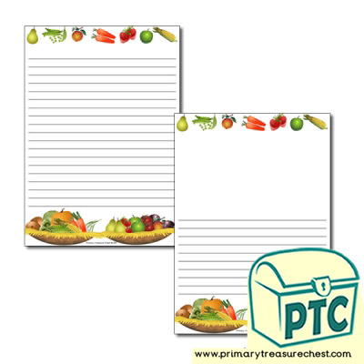 Harvest Thanksgiving Page Border/Writing Frame (narrow lines)