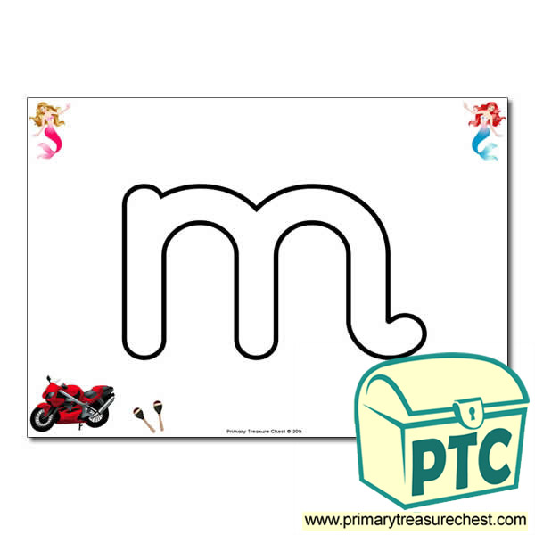 'm' Lowercase Bubble Letter A4 Poster containing high quality and realistic images