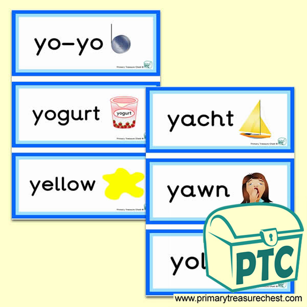 Letter 'y'  Themed Flashcards