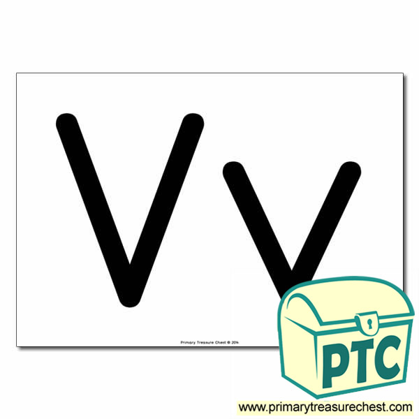 'Vv' Upper and Lowercase Letters A4 poster (No Images)