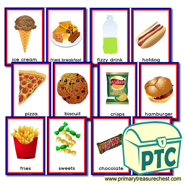 Unhealthy Foods  Sorting Cards