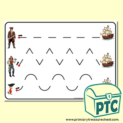 Pirate themed Pre-Writing Patterns