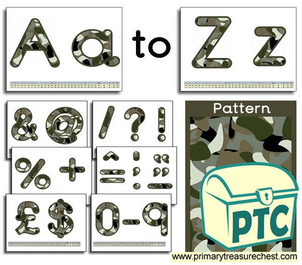 Army Camouflage themed Display Lettering