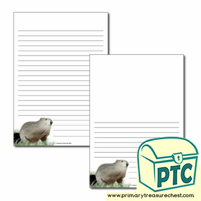 Groundhog Day Themed  Page Border/Writing Frame (narrow lines)