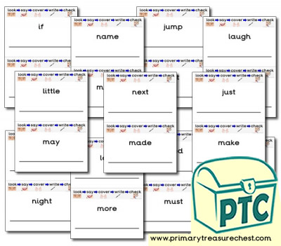 Years 1 to 2 HGF Words, Look - Say - Cover- Write - Check