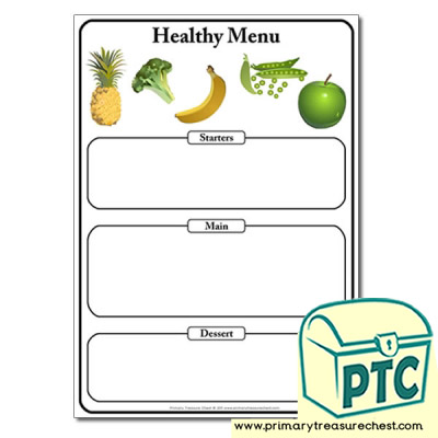 Healthy Food Menu Worksheet