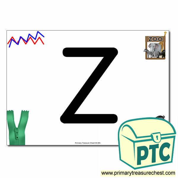 'Z' Uppercase Letter A4 poster with high quality realistic images