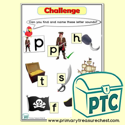 Pirate Tuff Tray Phonic Challenges 