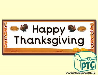 'Happy Thanksgiving' Display Heading/ Classroom Banner