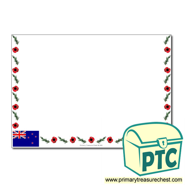 Anzac Day Themed Landscape Page Border - No lines
