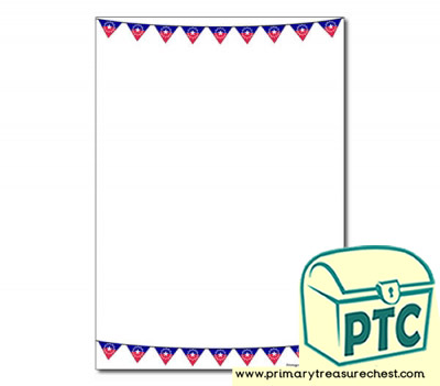 Juneteenth Bunting Themed Page Border/Writing Frame (no lines)