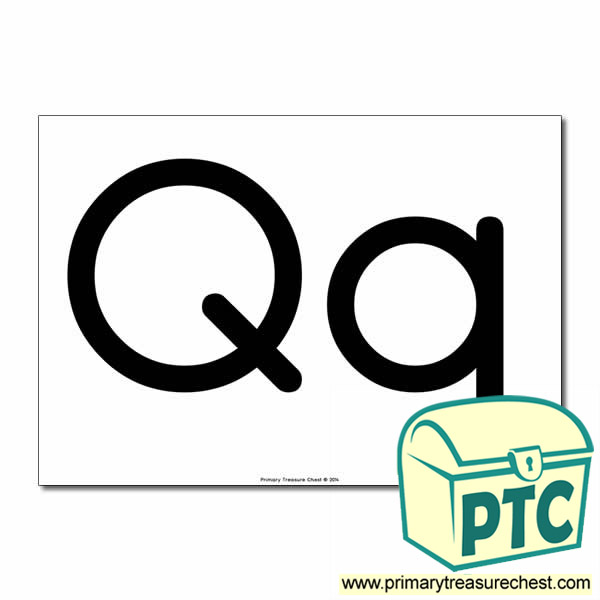 'Qq' Upper and Lowercase Letters A4 poster (No Images)