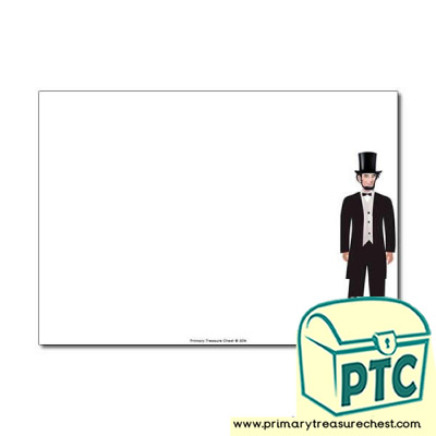 Abraham Lincoln landscape Page Border/Writing Frame (no lines)