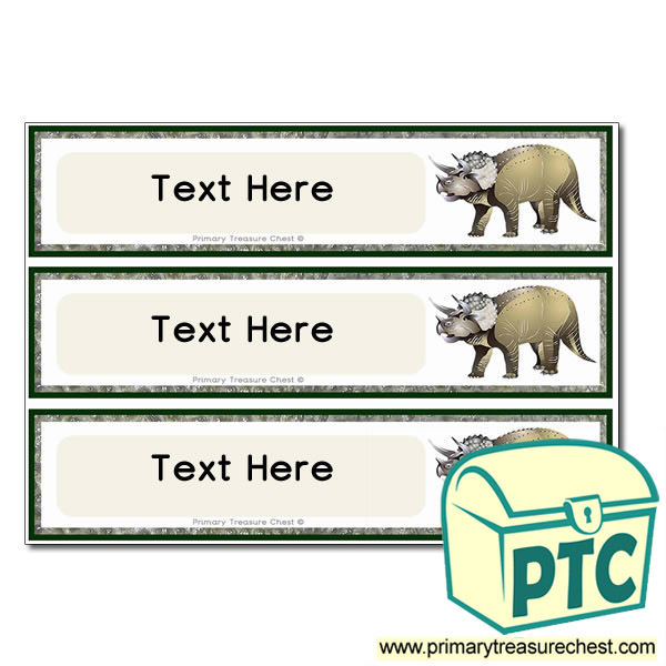 Triceratops Dinosaur Themed Pupil Drawer Labels (Large)