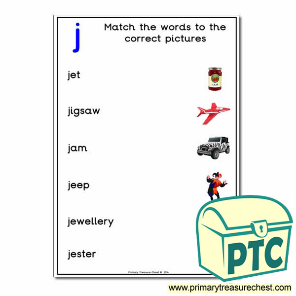 Match the 'j' Themed Words to the Pictures