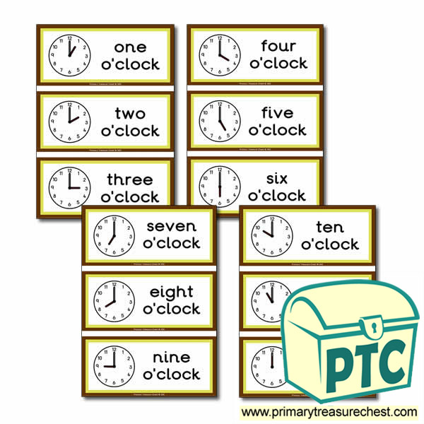 Clock Themed Flashcards - Tell the Time