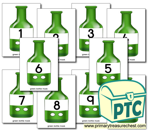 10 Green Bottles Role Play Masks