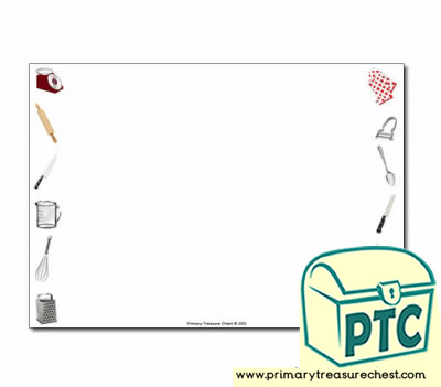 Cooking Equipment Themed Landscape Page Borders/Writing Frames (no lines)