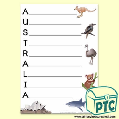 Australia  Acrostic Poem Sheet