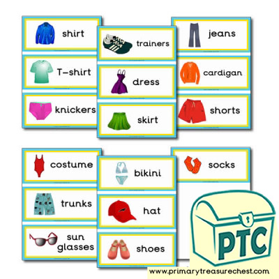 Summer Clothes Themed Flashcards