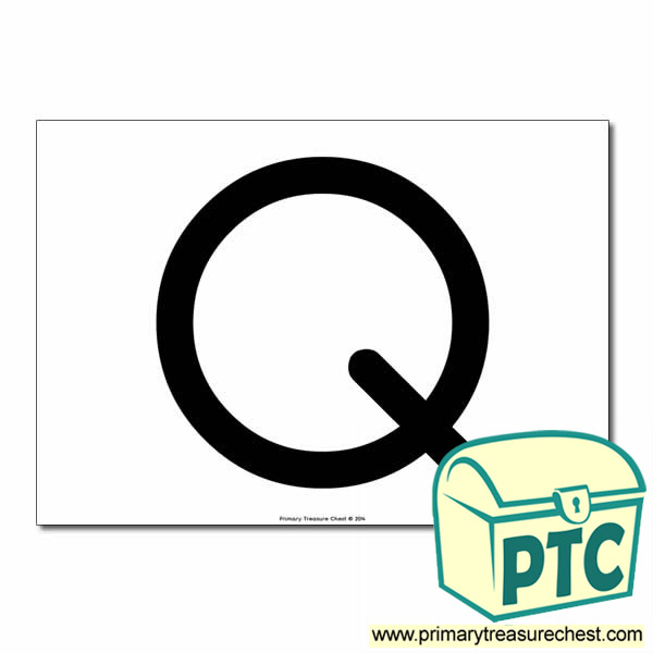 'Q' Uppercase Letter A4 poster  (No Images)