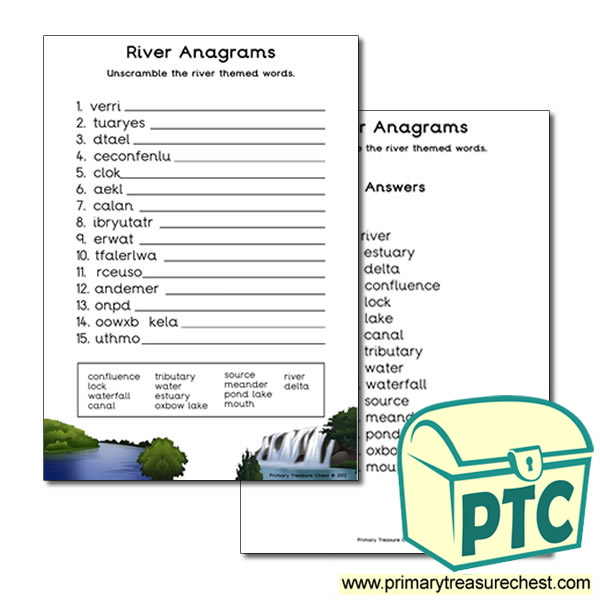 River Themed Anagram Worksheet