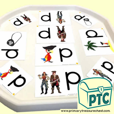 'p' for Pirate Themed Phonics Tuff Tray Cards